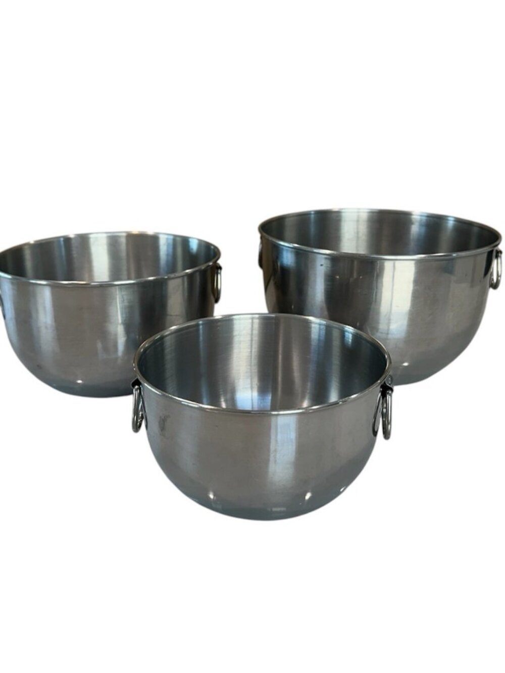 Vintage Farberware Set of 3 Stainless Steel Mixing Bowls with Handles Korea
